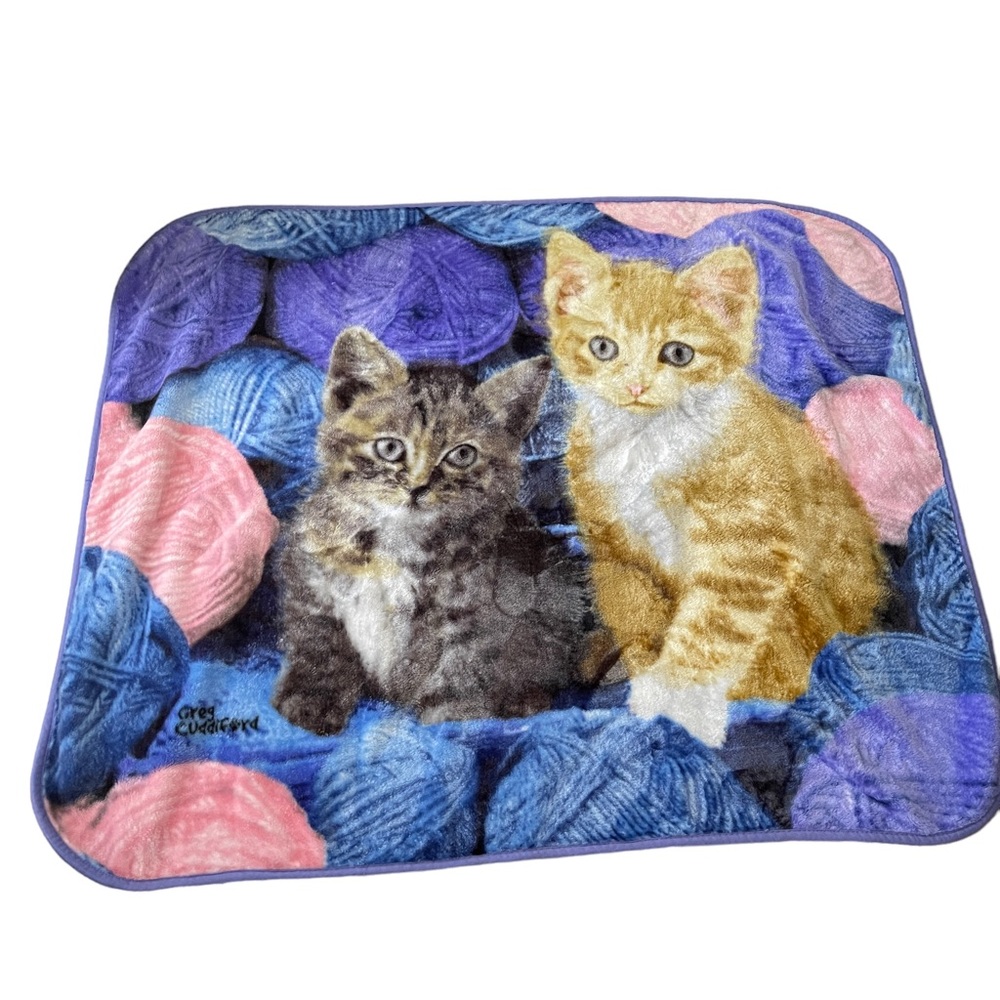 Soft Throw Blanket Kittens In Yarn Northwest 48”x 60” Greg Cuddiford